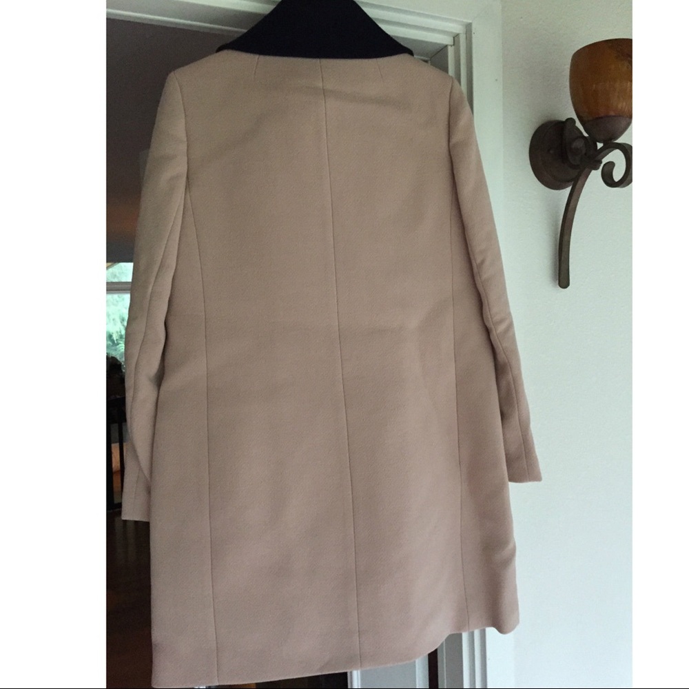 J. Crew Contrast-Collar Topcoat Beige Stone - Picture 2 of 2